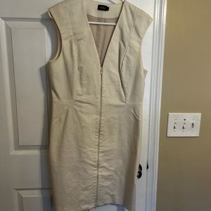 White front zip dress
